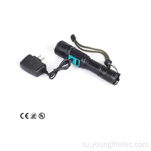USB перезаряжаемый фонарик с мощным светодиодом T6
